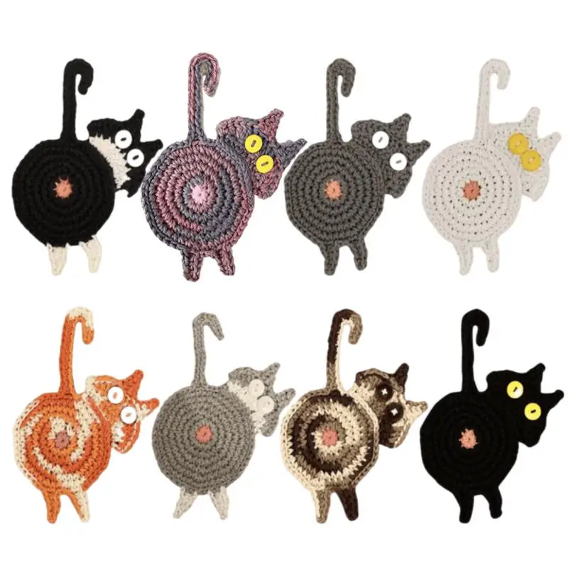 

Cat Butt Coaster Tea Coffee Cup Coaster Placemats Durable Heat Resistant Coasters Bowl Pad Table Mat Home Decoration posavasos