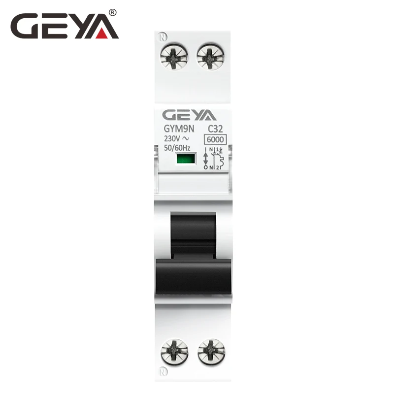 Мини-автоматический выключатель GEYA DPN MCB 1P + N 6A 10A 16A 20A 25A 32A 40A 220V AC 6KA C Curve B - купить по