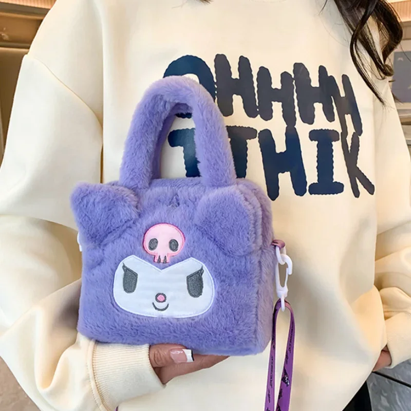 Симпатичная плюшевая сумка Sanrio 산리리오 аниме Cinnamoroll Kuromi Plushies рюкзак для девочек