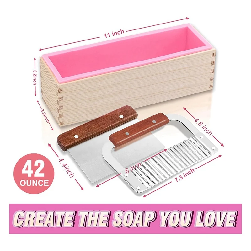 Принадлежности для мыла-гибкая Прямоугольная форма хлеба с деревянной коробкой