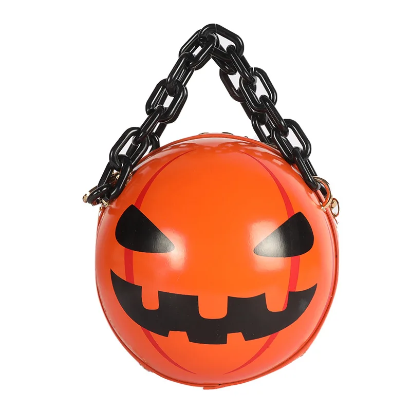 

Woman Shoulder Bag Crossbody Handbag Halloween Gift Y2k Fashion Creative Funny Pumpkin Demon Acrylic Chain Women's Messenger