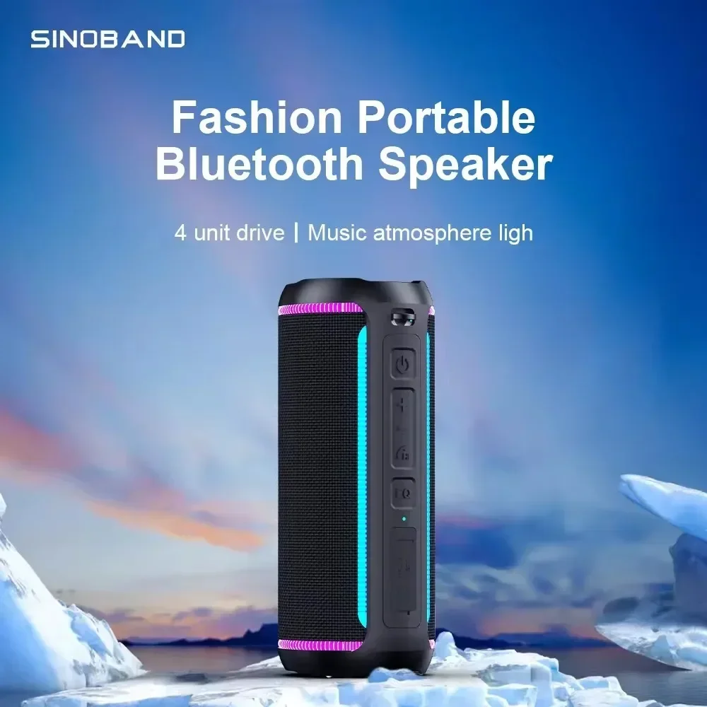 Фото 2025 Новый мощный Bluetooth-динамик, портативный уличный водонепроницаемый сабвуфер, 3D-колонка объемного звука с RGB-подсветкой, TWS TF-карта №2