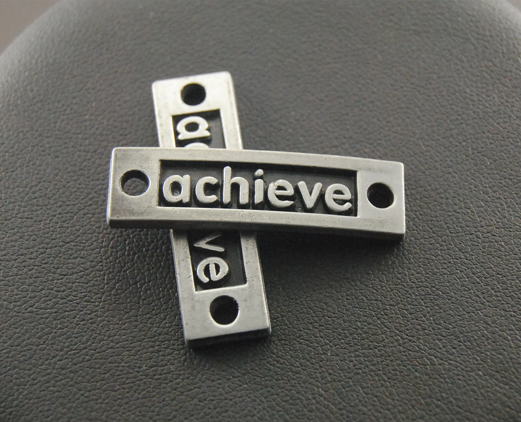 Черная буква «добиться», разъем для бусин, подходит для изготовления ювелирных изделий, 15 шт., 6 х27 мм, A80