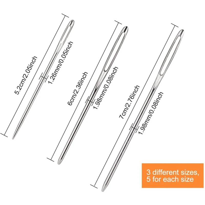 Акция! Швейная игла для дарнинга с большими глазками в прозрачной трубке швейная