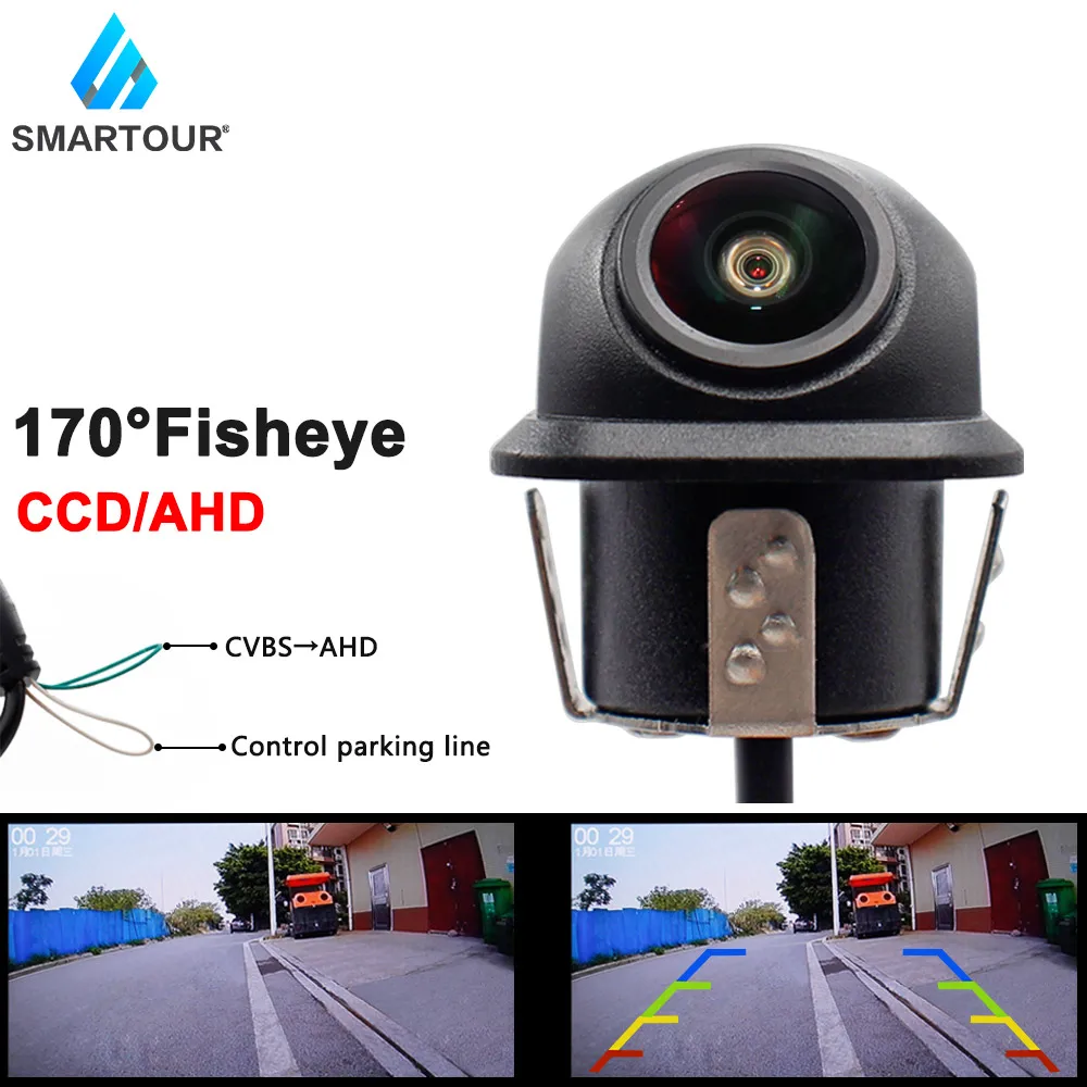 

Smartour 170° AHD CCD Vehicle Rear View Camera Car Reverse Black Fisheye Lens HD Night Vision Auto Universal Parking Assistance