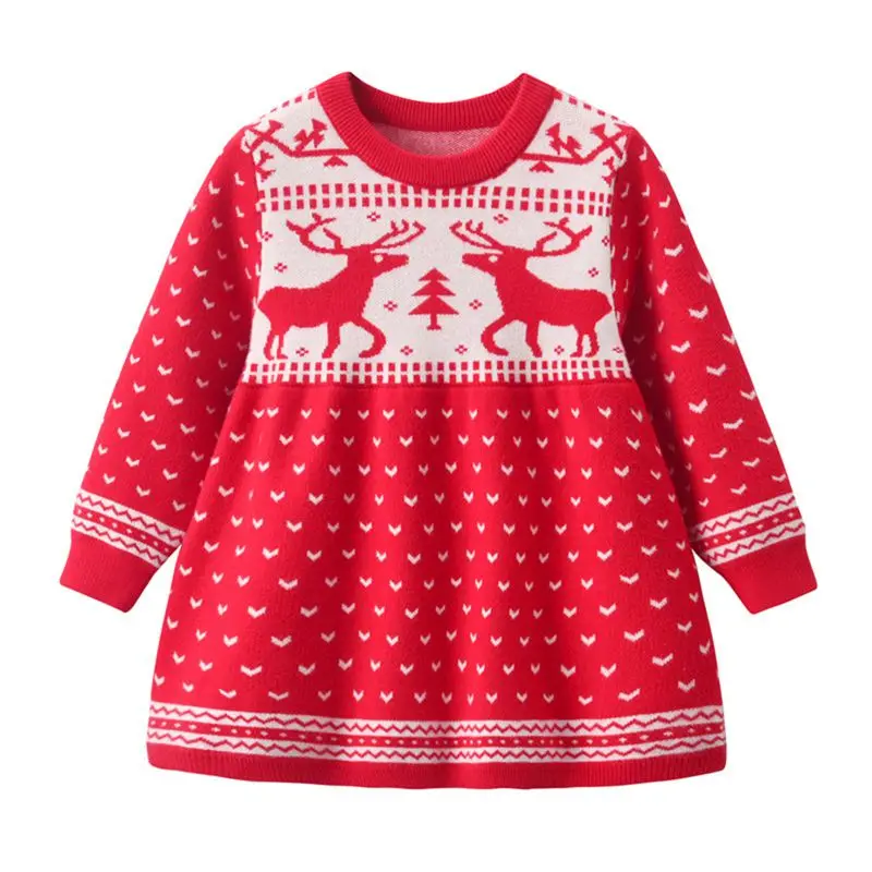 Детское вязаное платье Baywell красный 2-10 лет