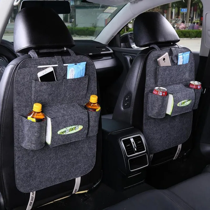 

For Car Seat Back Storage Bag Pad Cups Storage Holder Fabric Child Anti-kick 2023 New Auto Seat Storage Organizer Box