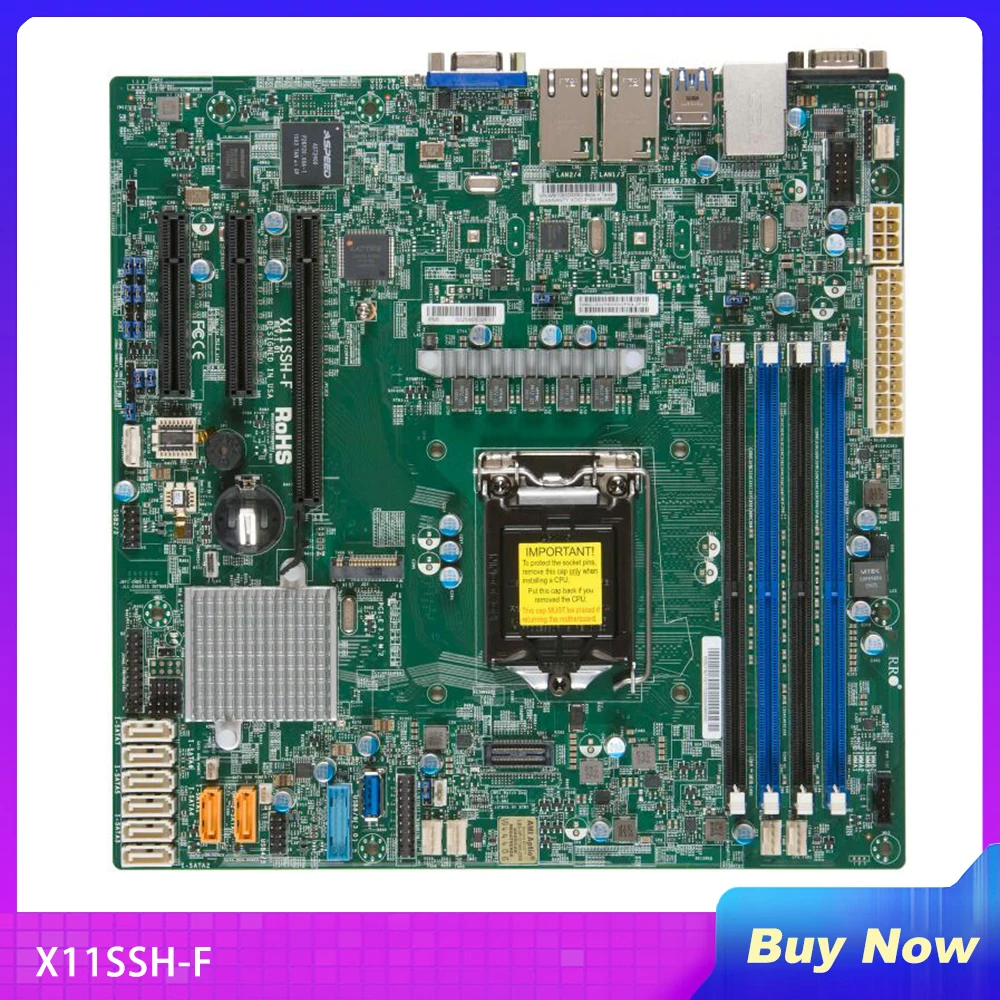 

X11SSH-F Industrial Package Motherboard For Supermicro Single-socket Server E3-1200v6v5 M-ATX C236 Dual GbE LAN SATA3 LGA 1151