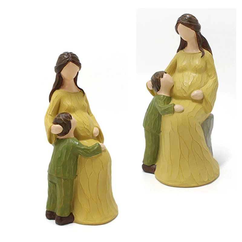 

Memorial Gift Mother and Son Resin Figurine for Interior Ornaments Sculpted Mom and Child Statue Crafts Gift for Home Decor