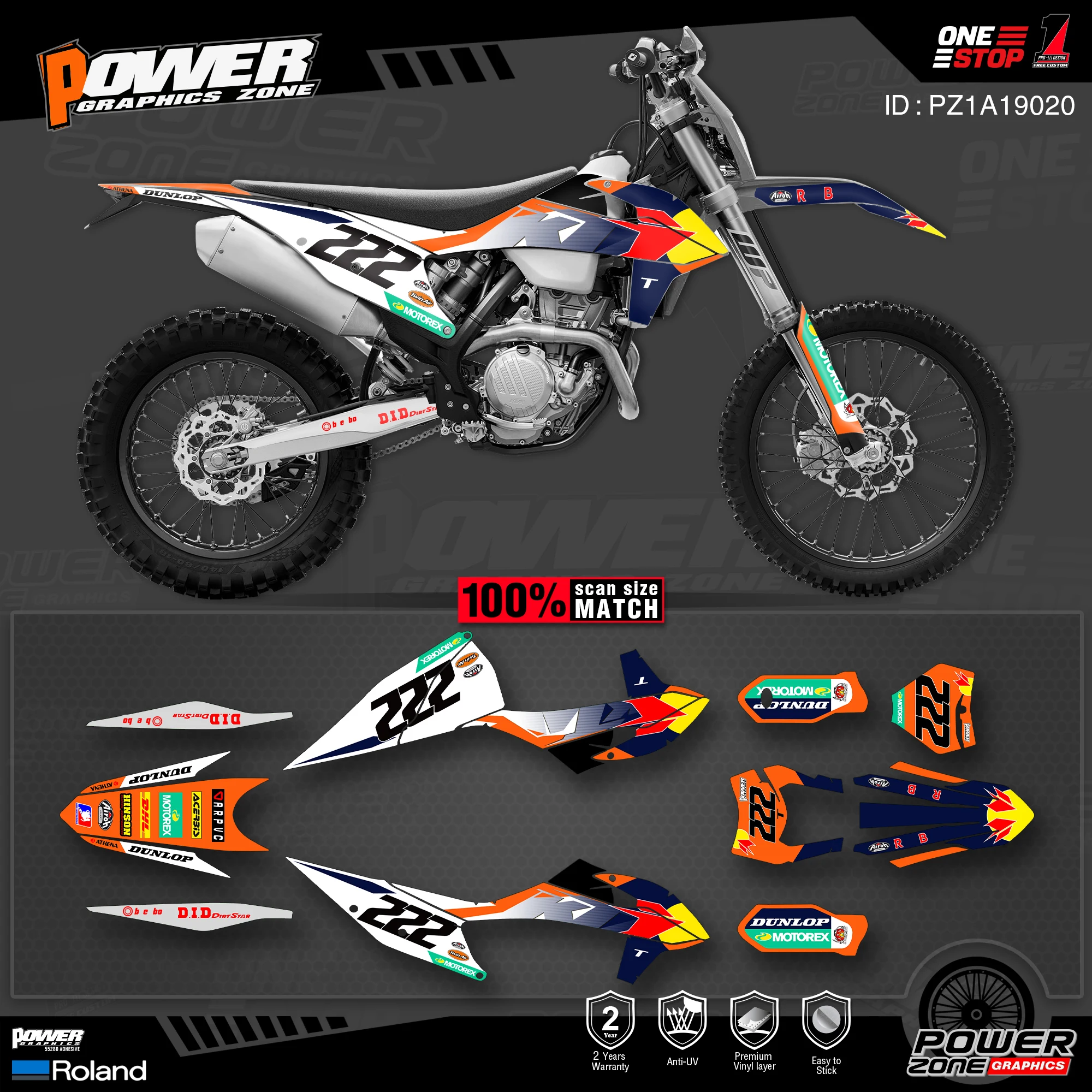 Набор наклеек PowerZone для KTM SX SXF MX 19-20 EXC XCW Enduro 20-N 125-500cc 30 | Автомобили и мотоциклы