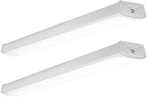 

2 Pack LED Wraparound Light Fixture 4FT, Garage Ceiling Lights, Linkable 40W=300W, 3500 LM, 5000K Daylight, Hardwired, Surface M