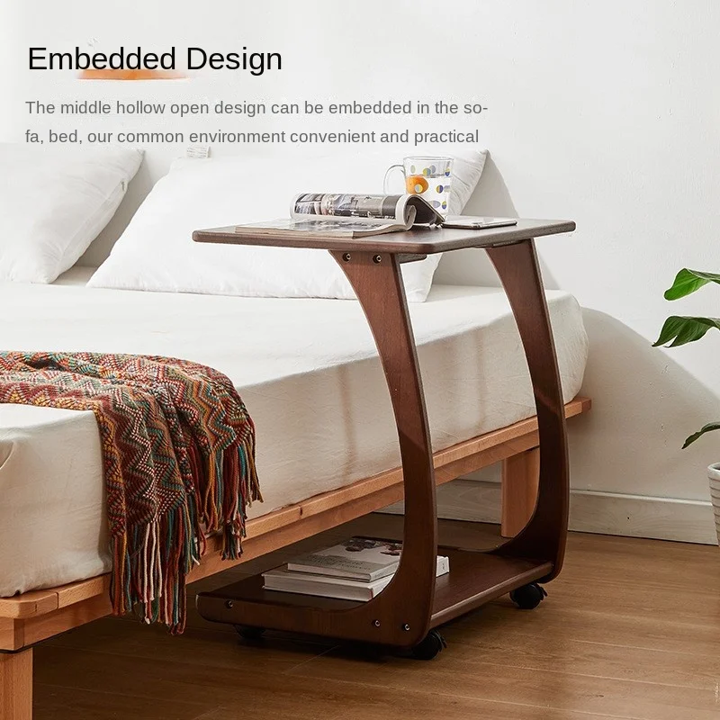 IHOME Диван Край с колесами Подвижный маленький журнальный столик из массива