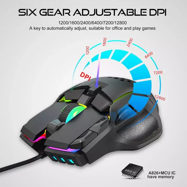 2023New Computer Mouse  Professional RGB Light Computer Accessories  7000FPS USB Wired Gaming Mouse for Office 3