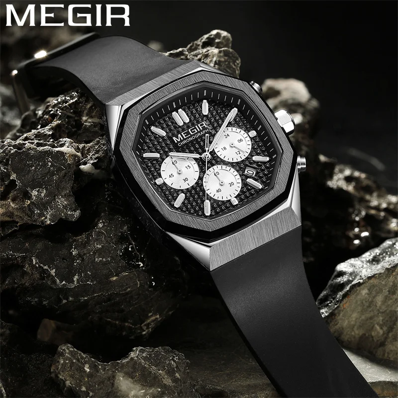 Часы Megir мужские с хронографом модные классические спортивные в стиле милитари
