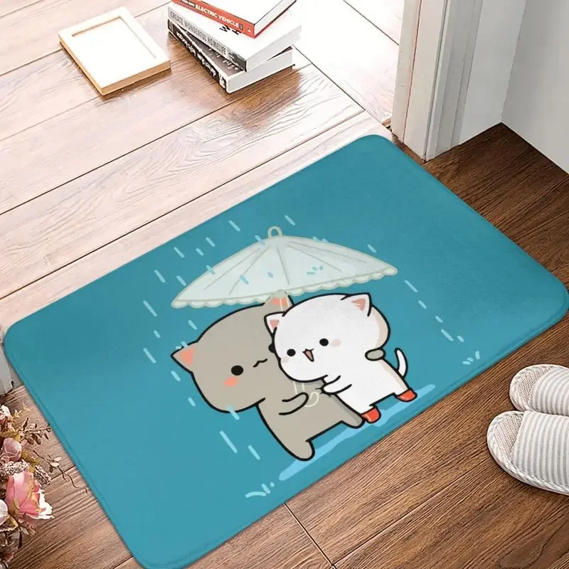 

Mochi Cat Персик и Гома Передняя дверь Напольный входной коврик Кухня Ванная комната Коврик для сада Ковер Туалет Гостиная Подставка для ног