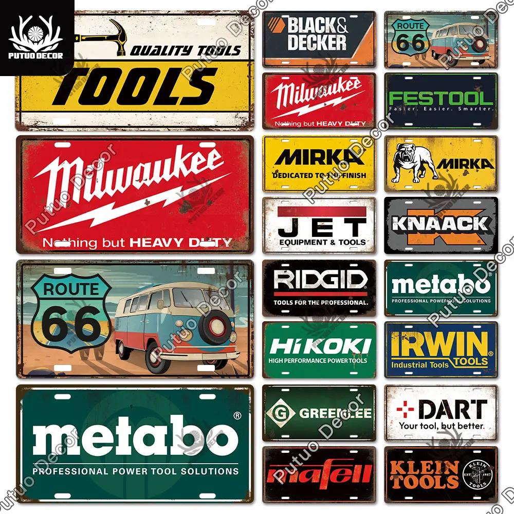 Декоративный инструмент Putuo, брендовый номерной знак, металлическая табличка, винтажный домашний декор для стен, гараж, мужская пещера, мастерская, Клубное украшение