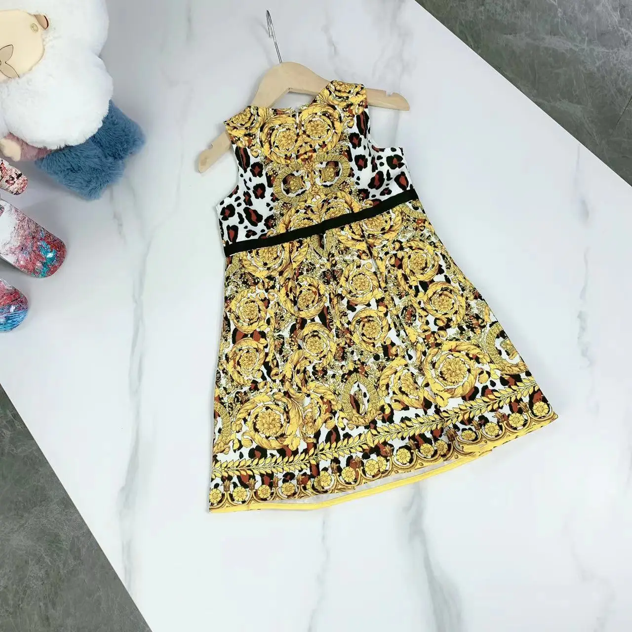

Luxury Brand Designer Kids Clothes Girls Dress Summer Clothes Fashion Girls Elegant Evening Dress Children Sleeveless Dresses