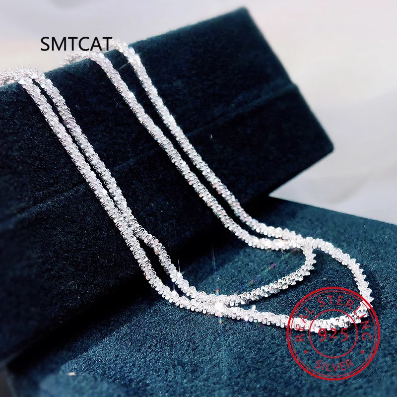 

SMTCAT 100% 925 Sterling Silver Shimmering 18K White Gold Plated Necklace For Women Party Fine Jewelry Gifts