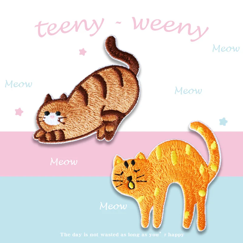 Самоклеящаяся нашивка с милым мультяшным котом декоративные сумки садовые