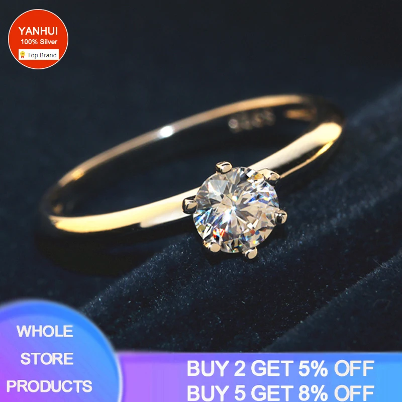 Яньхой с сертификатом серебро 925 ювелирные изделия золото 18 карат 1 Цирконий