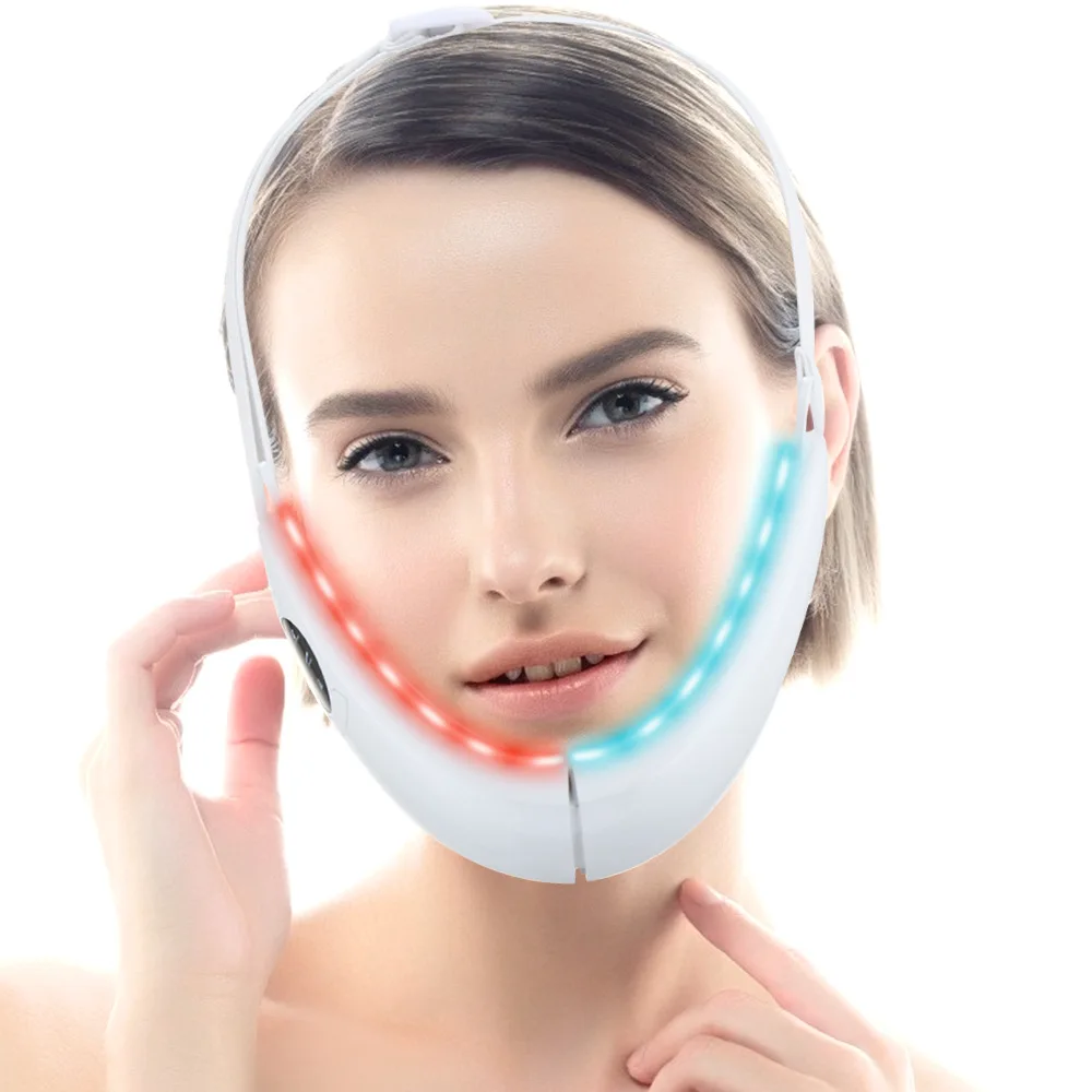 

Face lifting device led photon therapy face slimming vibration massager chin double v-belt lifting maxilla fat mass device