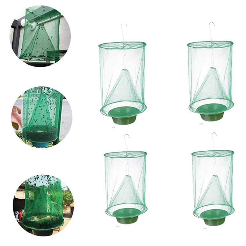 

Reusable Hanging Fly Catcher Garden Fly Insect Trap Folding Insect Bug Catching Cage Hanging Flycatcher For Home Outdoor