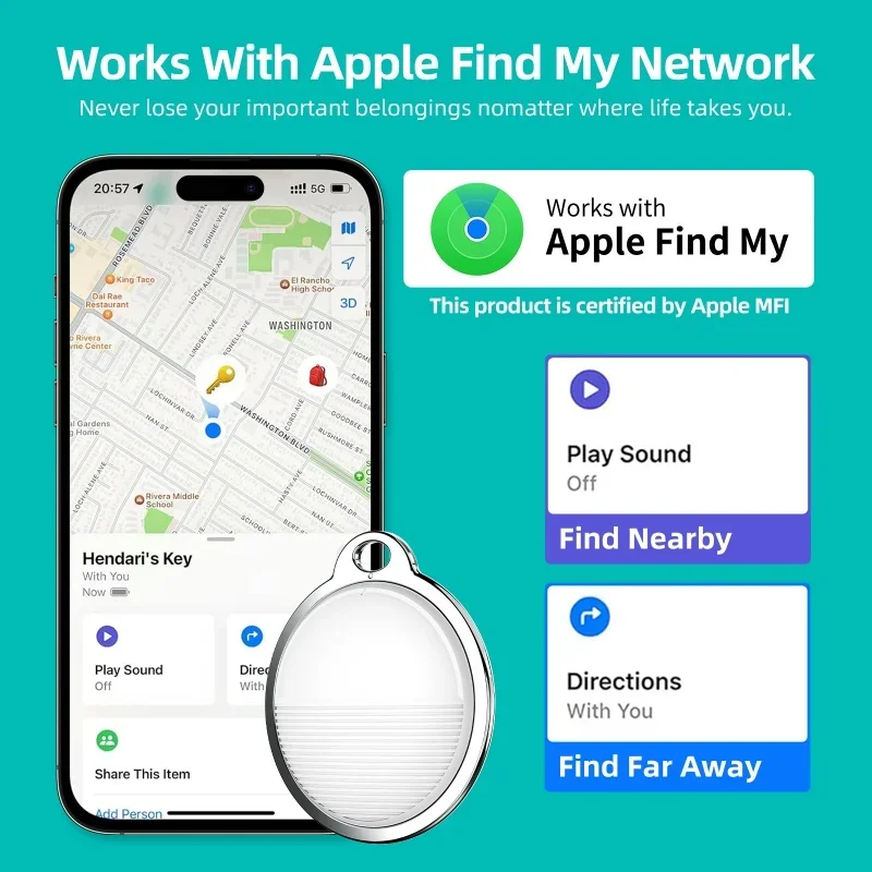 Xiaomi CPVAN Мини GPS трекер для системы Apple iOS Find My APP Air Tag Детский поиск мешков домашних