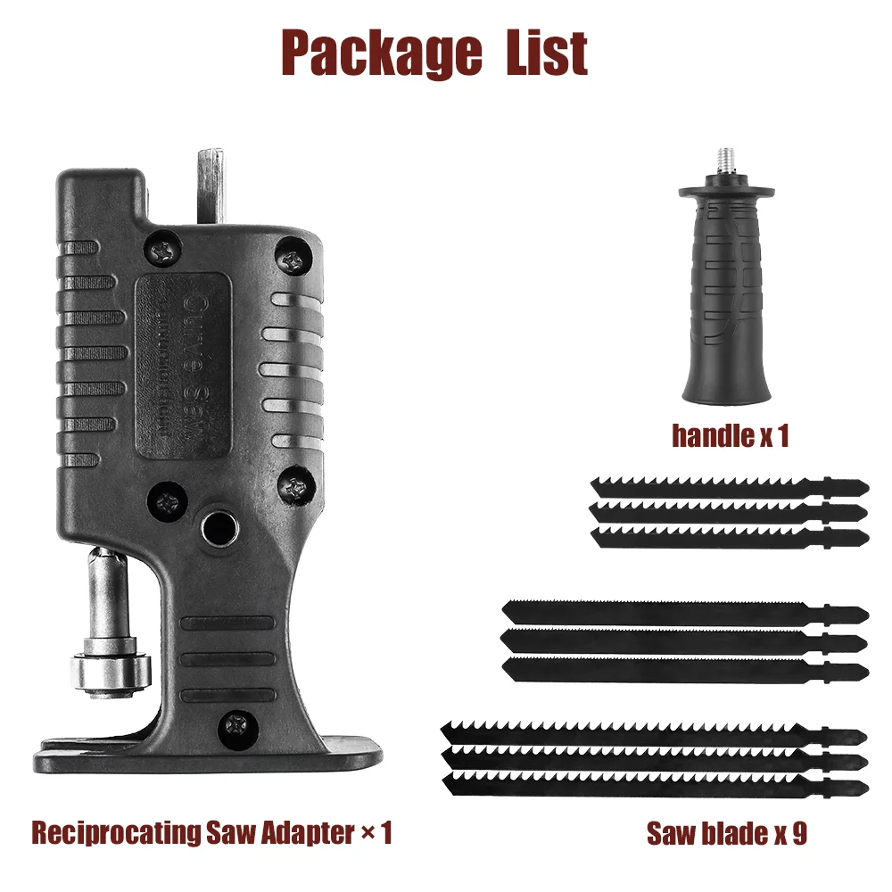 

TEMPS DETIR Адаптер для сабельной пилы 3/9 лезвий черного цвета
