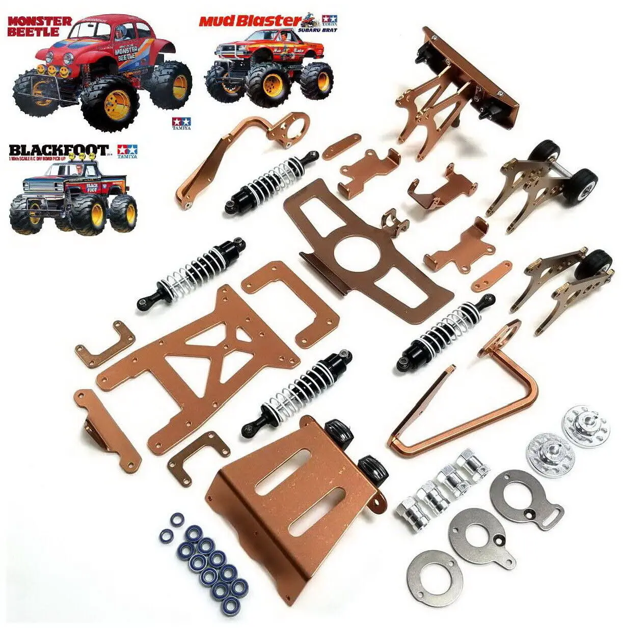 RcAidong Aluminum Option Parts Shocks/Bumper for Tamiya Blac