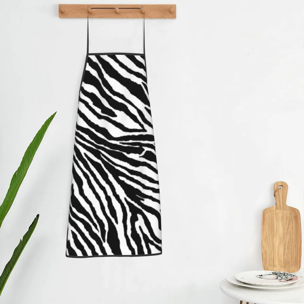 

Zebra Skin Apron Animal Print Household Custom Kitchen Accessories Manicure Restraunt Aprons without Pocket