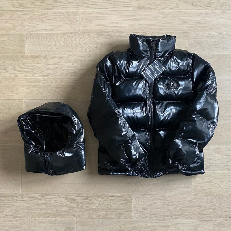

London Trapstar Down Jacket Men Parka Shiny Black Embroidery Logo Luxury Brand Jacket Winter Windbreaker Warm Outwear In Stock