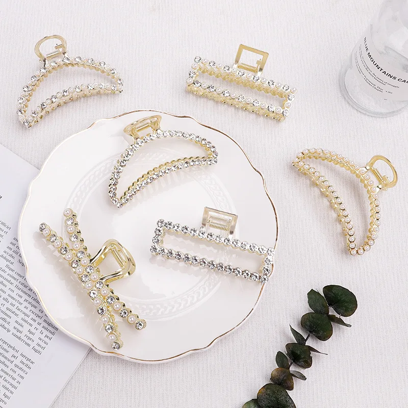 Роскошные металлические геометрические заколки для волос девочек элегантные