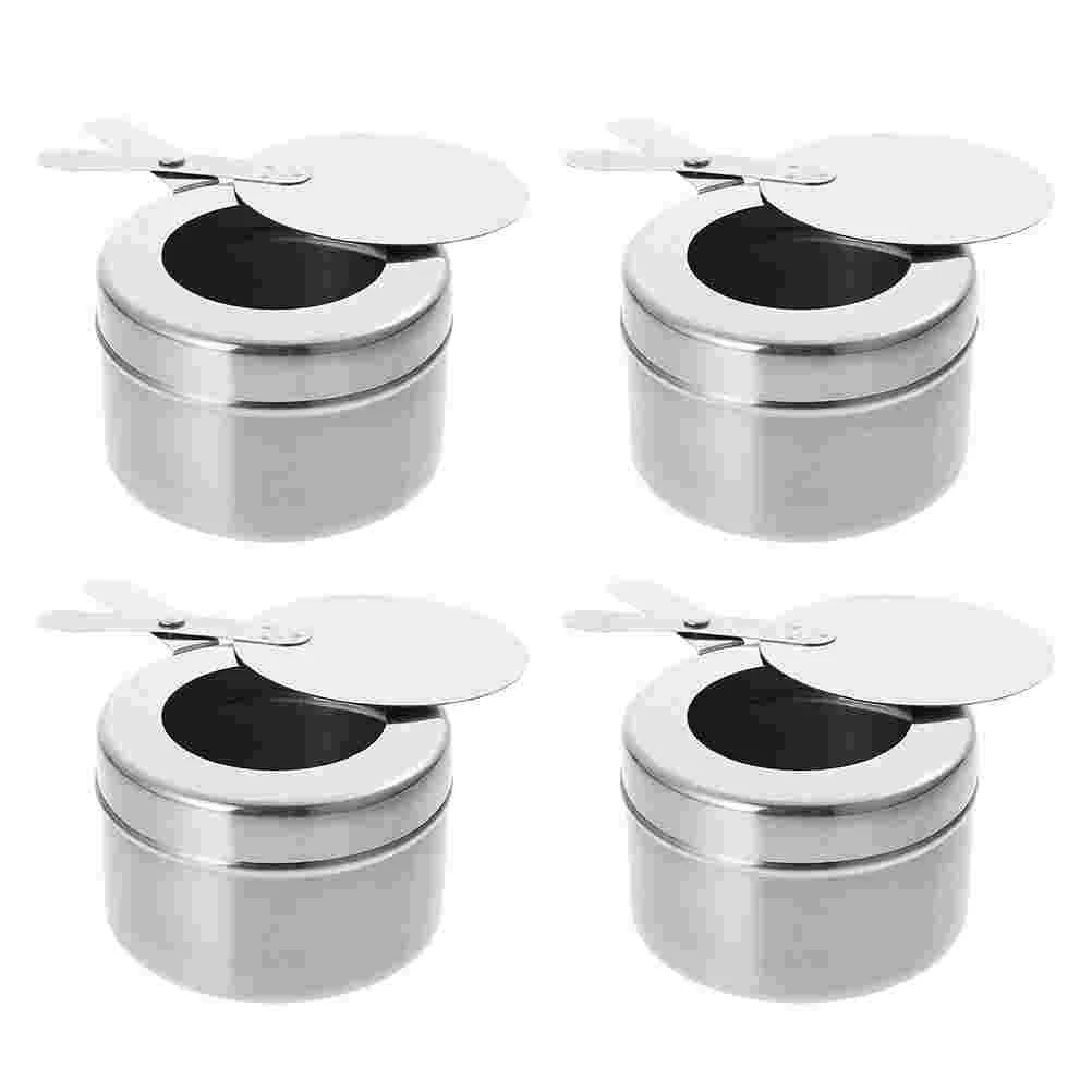 

4pcs Camping Stove Stove Heater Stove Burner Buffet Warmer Trays Fuel Holder Stainless Steel Outdoor Cooking Accessories