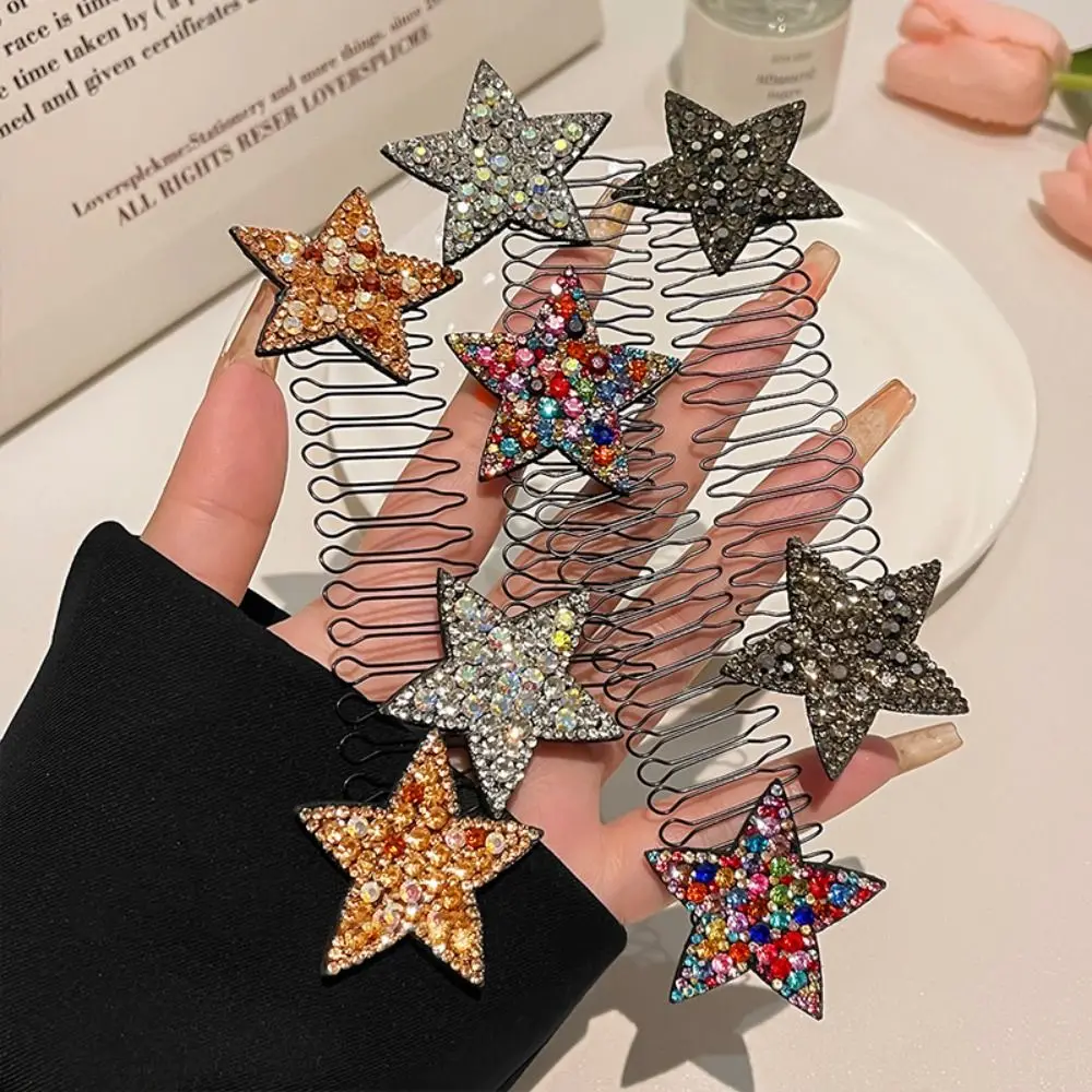 

Star U Shape Hair Styling Comb Fresh Bow Butterfly Invisible Extra Hair Holder Headwear Rhinestone Lady