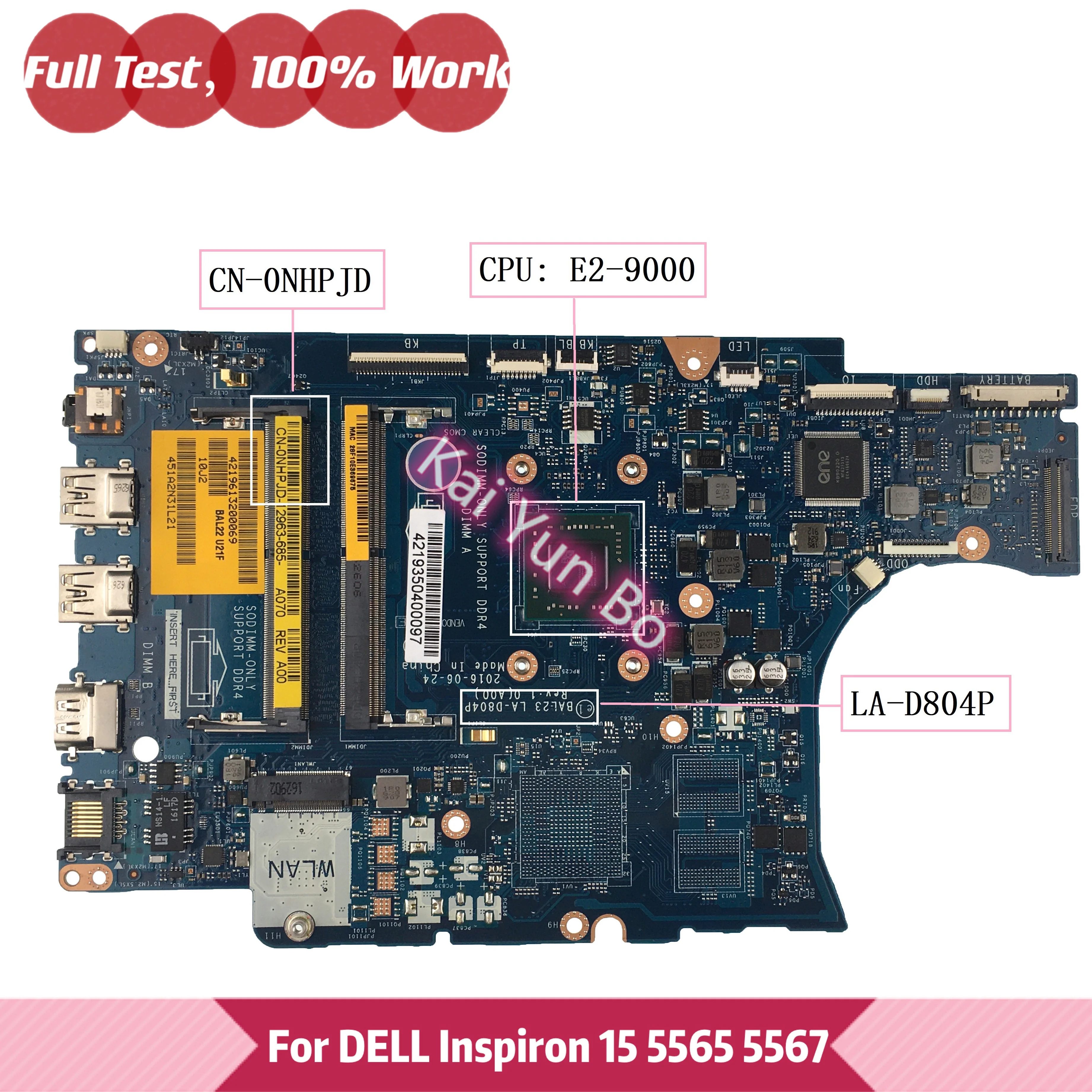 

Материнская плата для ноутбука DELL Inspiron 15 5565 5567 9000 100%