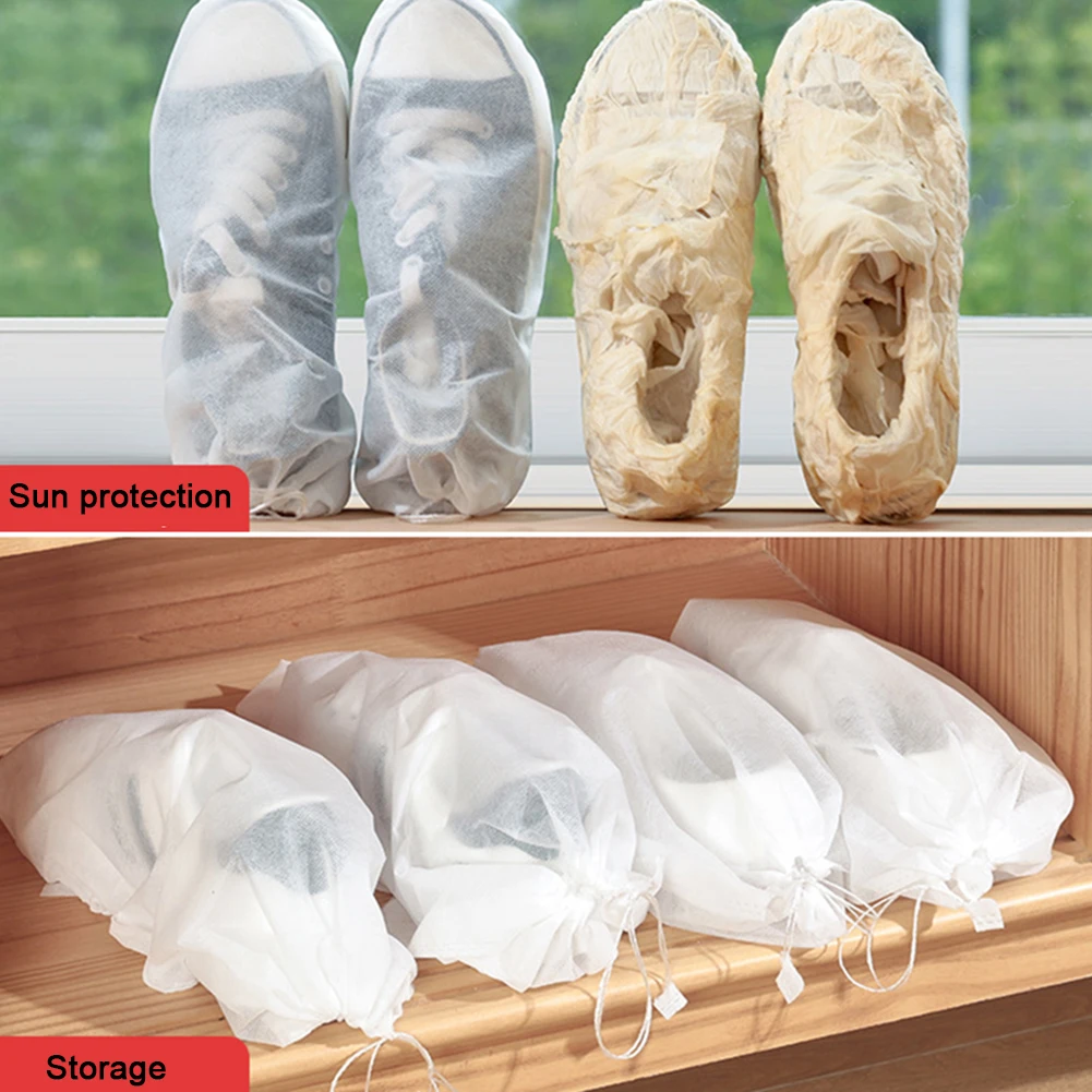 Non-Woven Shoes Anti-Yellow Drying Bag Travel Drawstring Shoe Storage Bag Shoes Storage Pouch  Dust-proof Bag