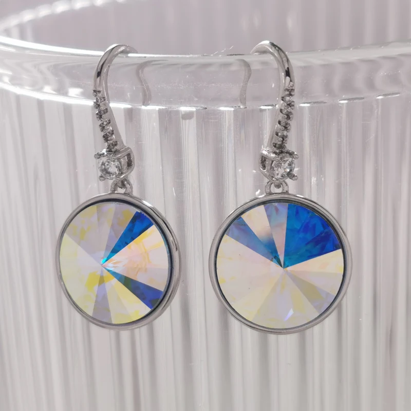 

Trend Crystal Fashion Drop Earing made with Austrian Crystal for Women Wedding Party Round Designer Boucle D'oreille Girls Gift