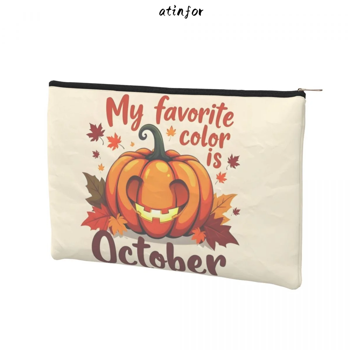 atinfor 22 5x16 5x1 см Мой любимый цвет октябрь Хэллоуин Тыква Леди Женская косметичка на