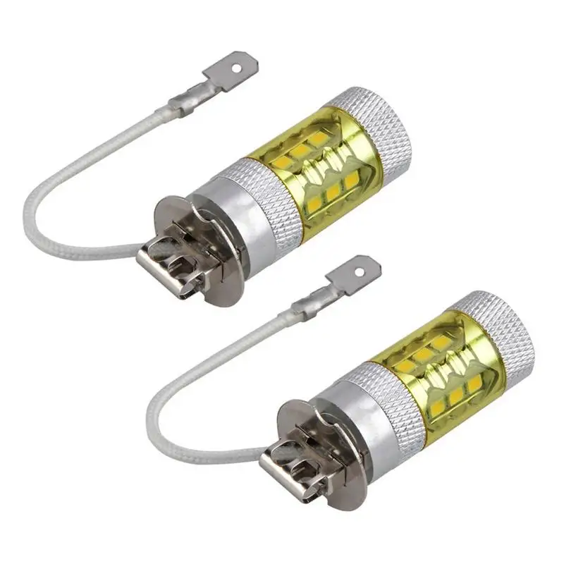 

2pcs Fog Light Bulbs LED Headlight Bulb Mini Wireless 80W16LED High Power Yellow White Lighting For Car Headlamp Auto Diode Lamb