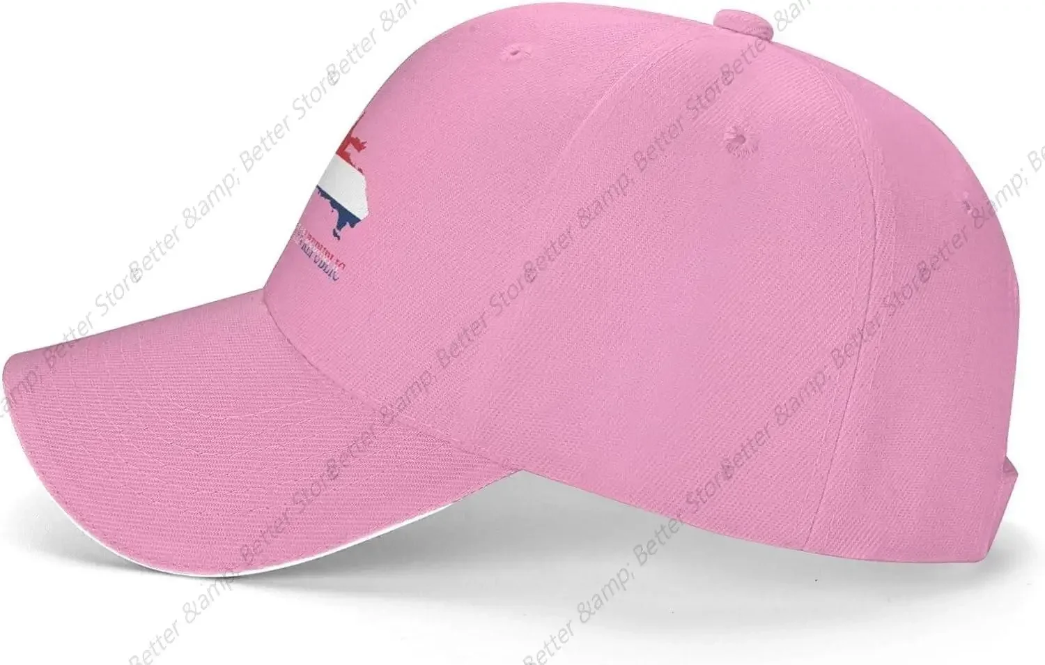 Фото Бейсбольная кепка с флагом Доминиканской Республики Dad Truck Flat Bill Snapback Brim Спортивная шляпа в стиле хип-хоп для мужчин и женщин Розовая №5