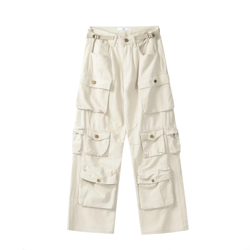 

Three-dimensional patch pocket design multi-pocket overalls Men's fashion street loose outdoor casual pants 2886