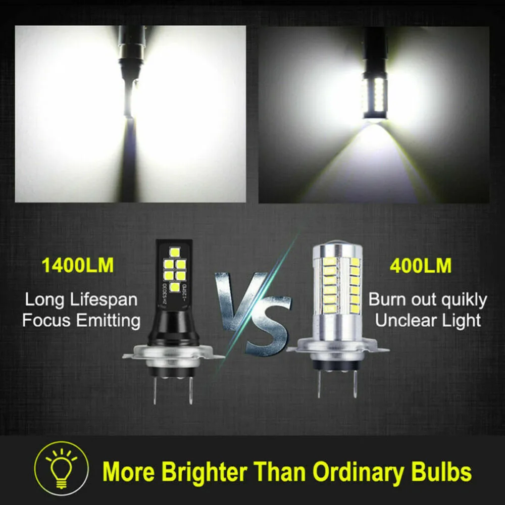 

Car LED Headlight SMD Fog Light 360Degree Waterproof 6500K White H7 100W 15000LM High Quality And Durable