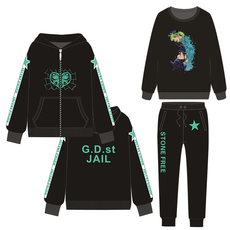 

Anime Golden Wind Kujo Jotaro Animes Bizarre Adventure Jolyne Cujoh Sweater Pants Cosplay Costumes Hoodie Cos Top Pants Costumes
