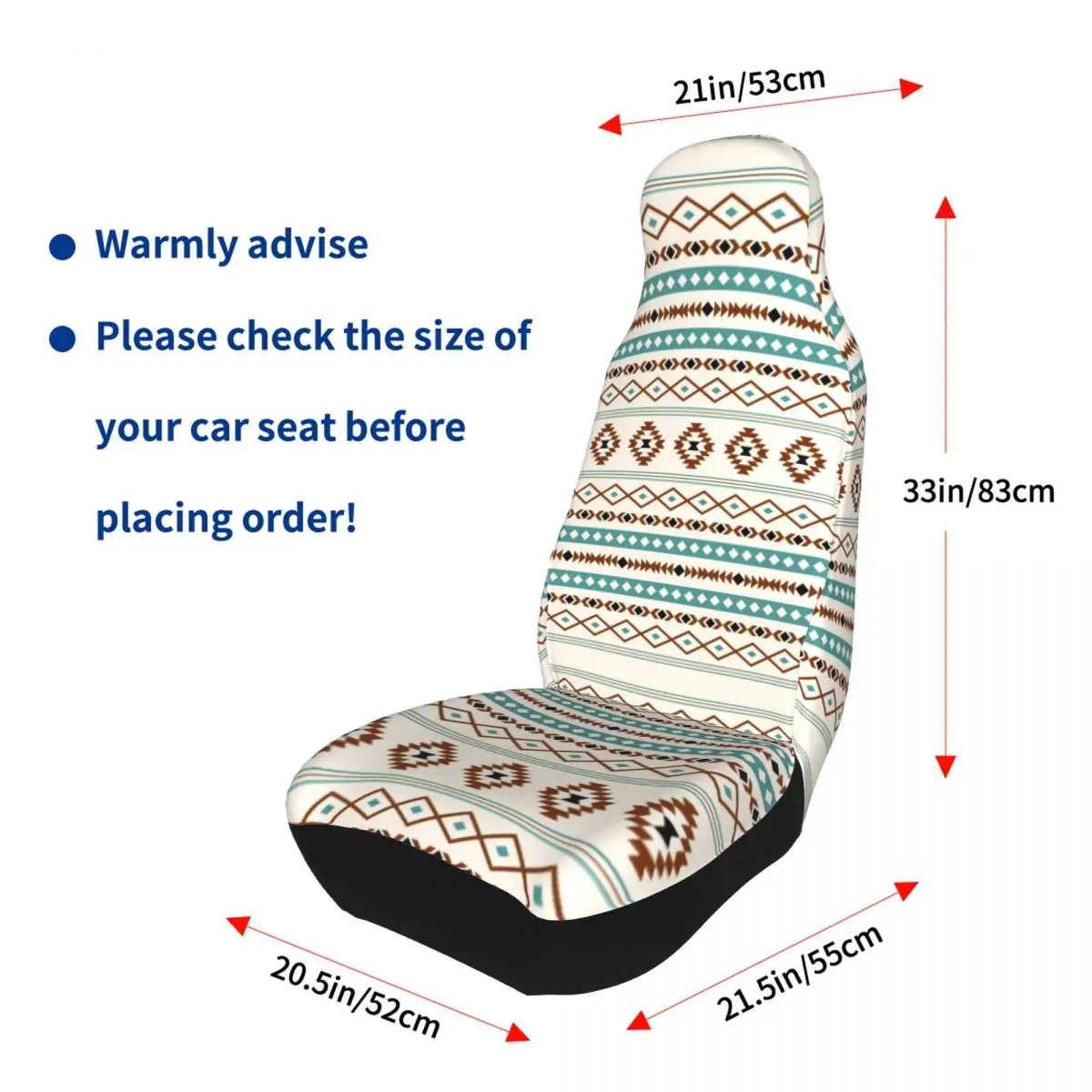 Bohemian Boho Universal Car Seat Cover Auto Interior AUTOYOUTH Aztec Teal Terracotta Black Cream Mixed Covers Fabric Hunt