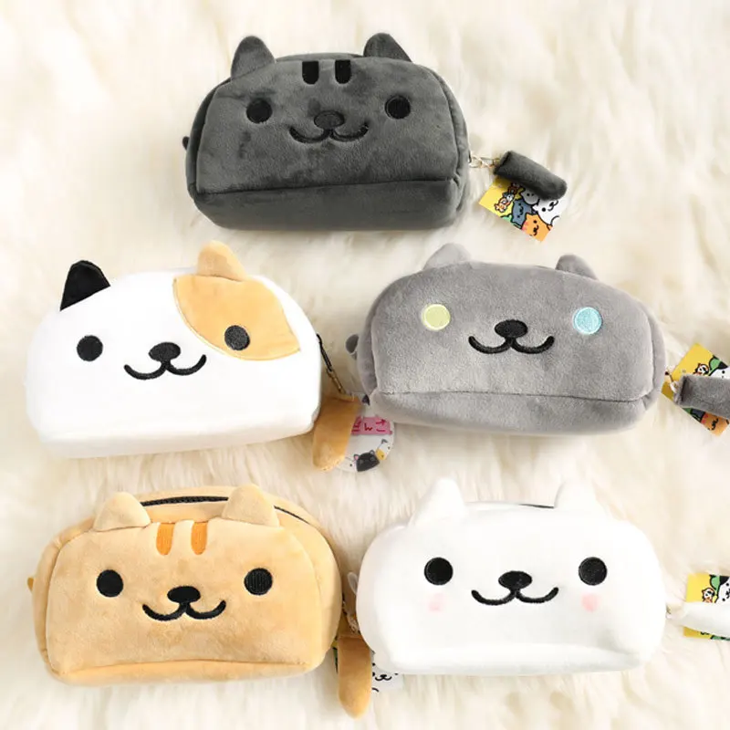 

Cute Cartoon Cat Large Capacity Plush Pencil Bag Pouch Case Pencilcase Stationery Organizer for School Student Gift