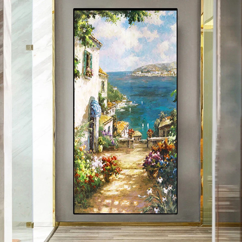 

DIY 5D Diamond Painting Seaside Side Streets Scenery Diamond Embroidery Living Room Cross Stitch Landscape Wall Art Home Decor