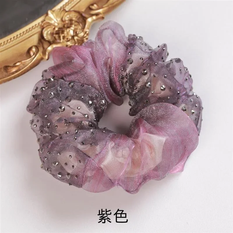 Двухслойные резинки для волос из органзы большие резиновые эластичный держатель