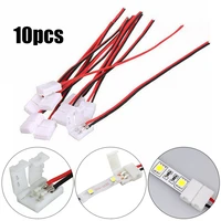 10x 10mm car led strip light connector smd 5050 5630 single 2 wire 10mm pcb board adapter pvc led strip connector accessory
