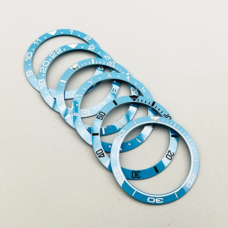 Bule 38mm Ceramic Sloped Bezel Insert Ring Inner Diameter 30.5mm Fits Men's Mechanical Watch Replacement Repair Parts