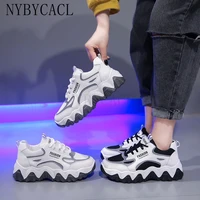 2022 women sneakers vulcanize shoes new female black white platform thick sole running casual shoe woman sport shoes spring
